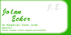 jolan ecker business card